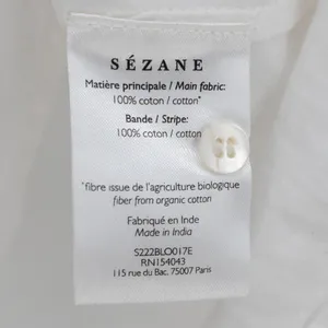 Sézane Cotton Eyelet Lace Mock Neck Long Sleeve Blouse White 46 / 14 thumbnail 3
