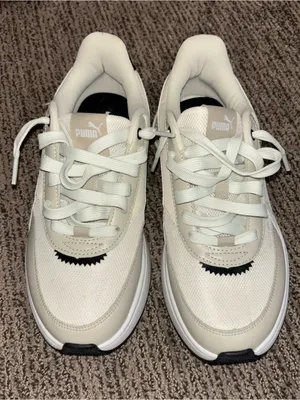 Puma Cream/Tan Lace-Up Sneakers thumbnail 1