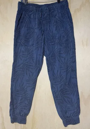 Orvis Women's‎ Jogger Pants Medium Blue Leaf Print Lyocell Elastic Waist thumbnail 1