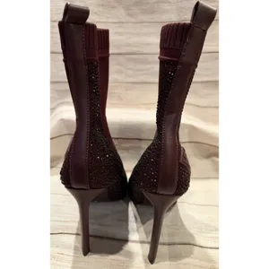 Steve Madden Maxwell Women's Mesh Pointed Toe Ankle Sock Boots, Burgundy 9.5 thumbnail 6