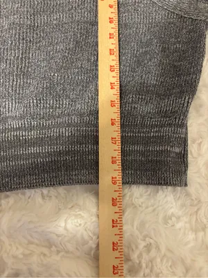 Free People Gray Marled Knit Cropped Sweater Medium thumbnail 6