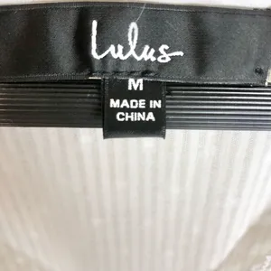 Lulu's Folklore Swiss Dot Lace Trim Tiered Gauze Midi Dress Pinstripe White M thumbnail 8