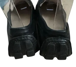 Cole Haan Shelby II Tumbled Leather driving Loafers Gold CH Logo Size 5.5 Black thumbnail 4