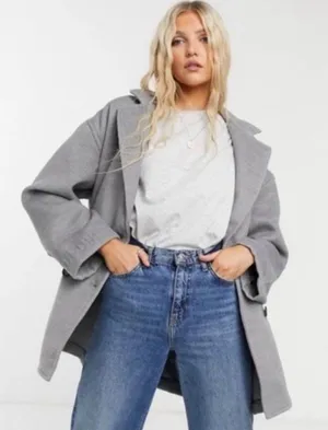 Hannah Slouchy Double Breasted Blazer in Washed Black thumbnail 1