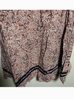 Lauren Conrad Sleeveless‎ Paisley Summer Dress with Navy Trim phoebe buffay inspo y2k medium thumbnail 2