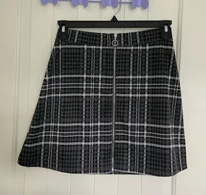 NWT | Ardene women’s plaid zip up miniskirt‎ — medium Black thumbnail 1