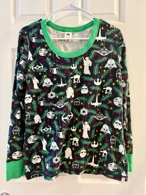 Hanna Andersson Star Wars Long-Sleeve Pajama Top - Black & Green Size Large thumbnail 1