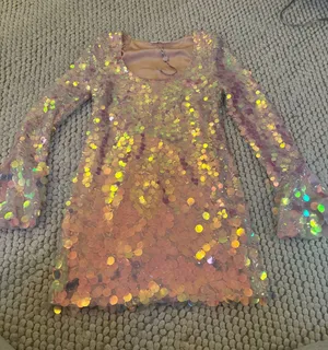 Love Shack Fancy Mini Dress pink sparkle NEW NEVER WORN thumbnail 1