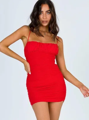 Short red dress thumbnail 1