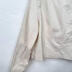 7 For All Mankind Blazer Jacket Size M Ivory Cropped Double-Breasted Lg buttons thumbnail 7