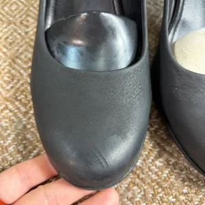Ecco Matte Black Leather Heals Mary Janes Womens Sz 40 US 9-9.5 Grunge Goth thumbnail 7