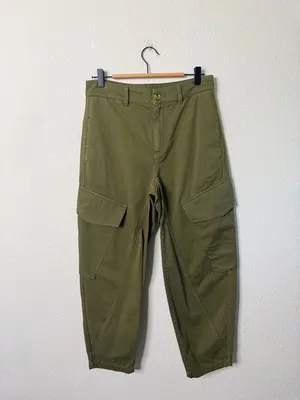 Madewell The Barrel‎ Leg Utility Pant in Garment-Dyed Twill Green Womens Size 0 thumbnail 3