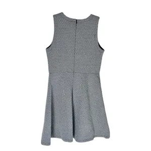 LOFT Black White Geometric Double Knit Jacquard Dress 8 thumbnail 2