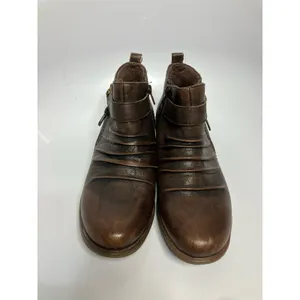 Earth brooks slouched‎ leather ankle boots women's size 8.5 casual boho neutral thumbnail 2