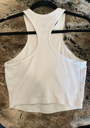Lululemon White Cropped Tank thumbnail 3
