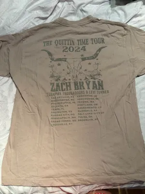 Zach Bryan the quittin time tour 2024 tshirt thumbnail 7