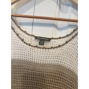 Tommy Bahama‎ Cream And Tan Crochet Swim Cover Up Size Large thumbnail 5