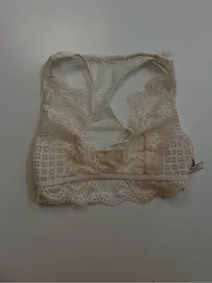 Victorias Secret Dream Angels Bralette Floral Lace Corset Unlined Ivory Cream thumbnail 7