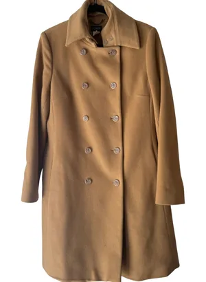 J Crew Double Breasted Wool Blend Coat Camel Size 14‎ Preppy Academia Old Money thumbnail 1