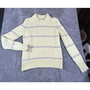 Faherty Striped Chunky Knit Cuddle Sweater XS‎ Yellow Bright Crew Butter So Soft thumbnail 2