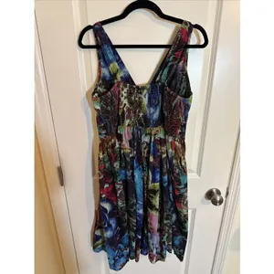 Vintage Lola P Y2K Floral Sleeveless Embellished Dress Size Large Boho Whimsy thumbnail 4