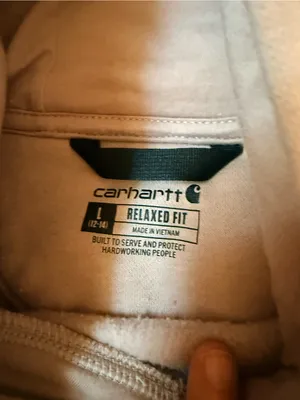 Carhartt Women's Pink Hooded Sweatshirt with White Logos thumbnail 4