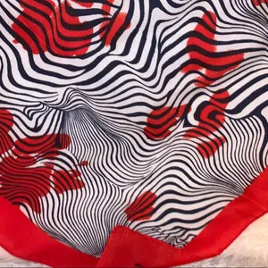 Red‎ Black White Abstract Zebra Stripe Sheer Scarf Lightweight Statement Blue thumbnail 2