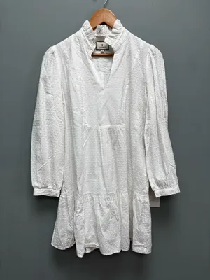 Tuckernuck Palmerston Swiss Dot 3/4 Sleeve Dress in White S thumbnail 7