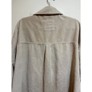 Aerie Size L Corduroy Shacket Shirt Jacket Cream Button Down Front thumbnail 8