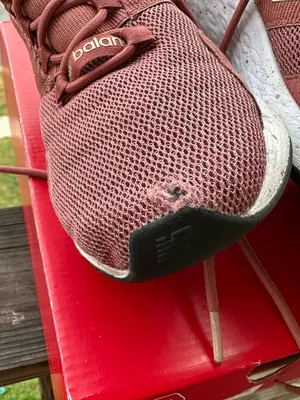 New Balance Women's Sneakers in Dusty Rose with Black Heel thumbnail 7