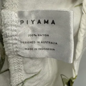 Piyama Maggie Pajama Set Olive Leaf Matching Set Medium White Green Loungewear thumbnail 11