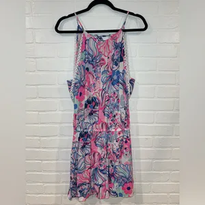 Lilly Pulitzer Gianna Make A Splash Skort Romper in Prosecco Pink thumbnail 11
