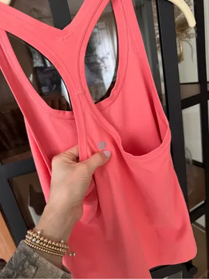 Lululemon Cool Racerback tank top Racing Length align grapefruit coral cropped thumbnail 5
