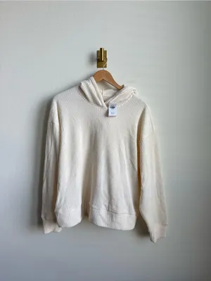 Abercrombie Velour Ribbed Lounge Hoodie Cream M NWT thumbnail 2
