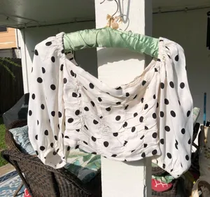 ZARA CROPPED POLKA DOT RUCHED BLOUSE TOP S thumbnail 3