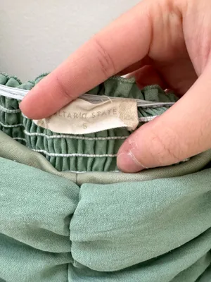 Altard State Sage Green Puff Sleeve Mini Dress thumbnail 5
