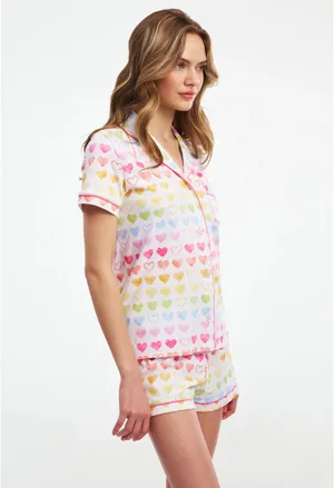 Roller Rabbit Watercolor Rainbow Heart Polo Pajamas thumbnail 4