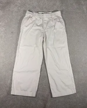 vineyard‎ vines womens white linen pull on pants Cropped Pockets thumbnail 1