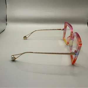 ZEELool Women’s Gradient Pink Orange Square Fashion Glasses, No prescription thumbnail 4