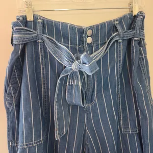 Seven7 Striped Tie Belt Waist Wide Leg Jeans thumbnail 3