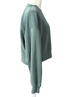 Lululemon Perfectly Oversized Crop Crew Softreme Sweatshirt Green Size 4 thumbnail 4