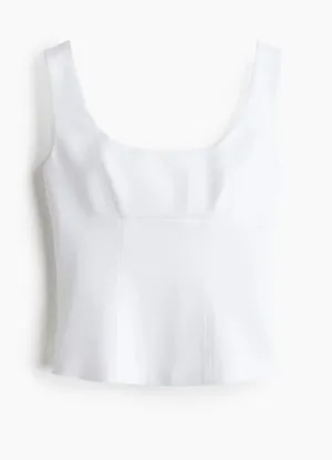 H&M White Tapered Tank Top thumbnail 1