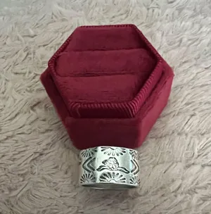 Bohemian Style Embellished Statement Ring Size 7 Silver thumbnail 1