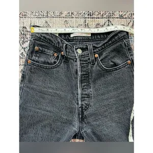 Levi’s Premium Ribcage Boot Cut Button Fly Black Jeans, Size 24 thumbnail 12