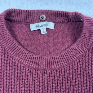 Madewell Women’s Waffle Knit Crewneck Sweater Size M Burgundy Pullover thumbnail 2