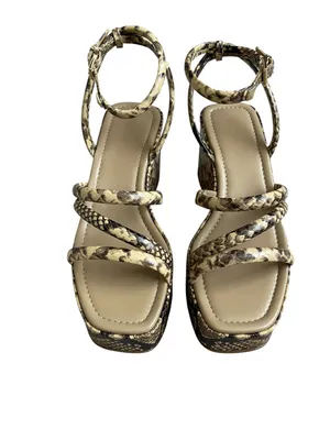 Michael Kors Hazel Snake Print Platform Sandals Women’s Size 9 Wedge Strappy thumbnail 3