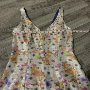 Adrianna Papell Floral Tank Top V-Neck Sleeveless Dress; size 4 thumbnail 5