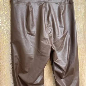 Aerie OFFLINE Chocolate Brown Faux Leather Real Luxe Leggings Large NWT‎ thumbnail 7