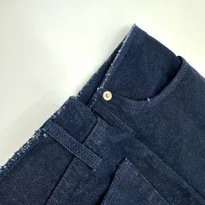 London Jean Skirt Womens 4 Dark Blue Denim Y2K 90s Low/No Waist Double Slit VTG thumbnail 11