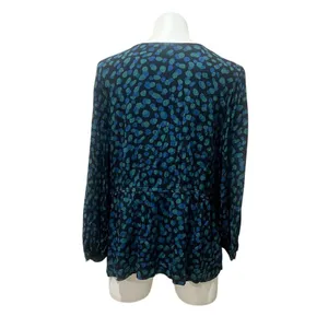 Free Assembly Women's 2XL Polka Dot Pleated Shoulder Wrap Blouse thumbnail 3